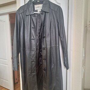 Modern essentials ladies leather trench coat